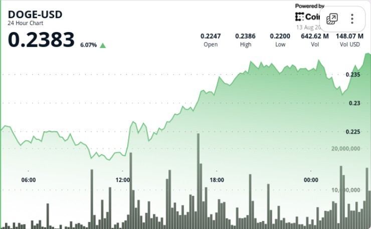 افزایش 5.6 درصدی دوج‌کوین با وجود فشار فروش پایانی؛ ارزش بازار به 200 میلیون دلار رسید
