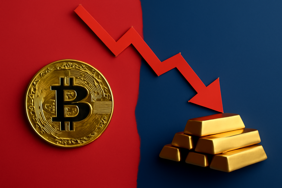 طلای تاریخی و بیت‌کوین در حال تغییر مسیر: چرا سرمایه‌ها به سمت طلا می‌روند؟