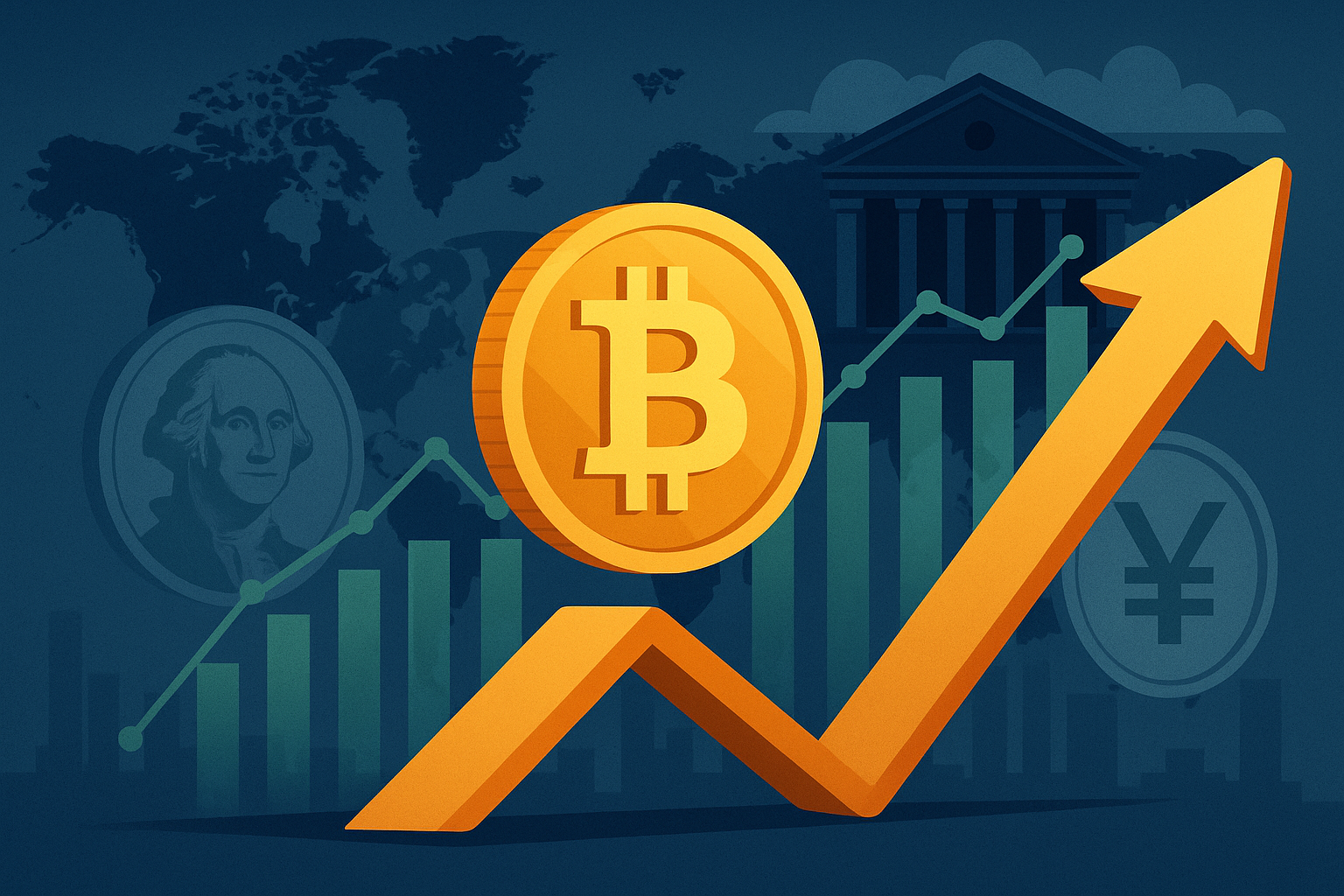 رشد دوباره بازار؛ صعود ۱۲ درصدی بیت‌کوین هم‌زمان با افزایش احتمال کاهش نرخ بهره در آمریکا