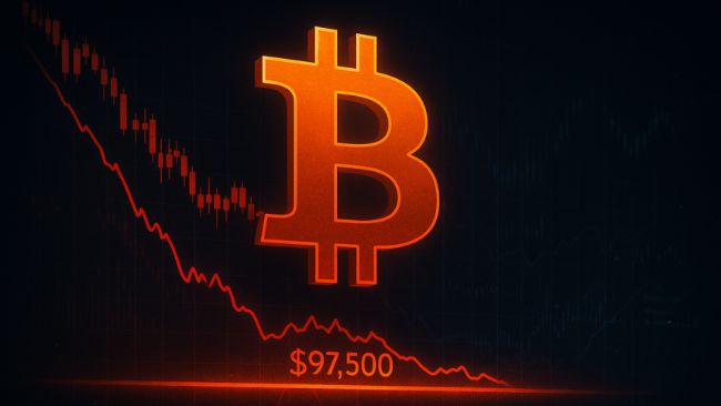 گلس‌نود: احتمال سقوط بیت‌کوین تا سطح ۹۷,۵۰۰ دلار در صورت شکست حمایت کلیدی