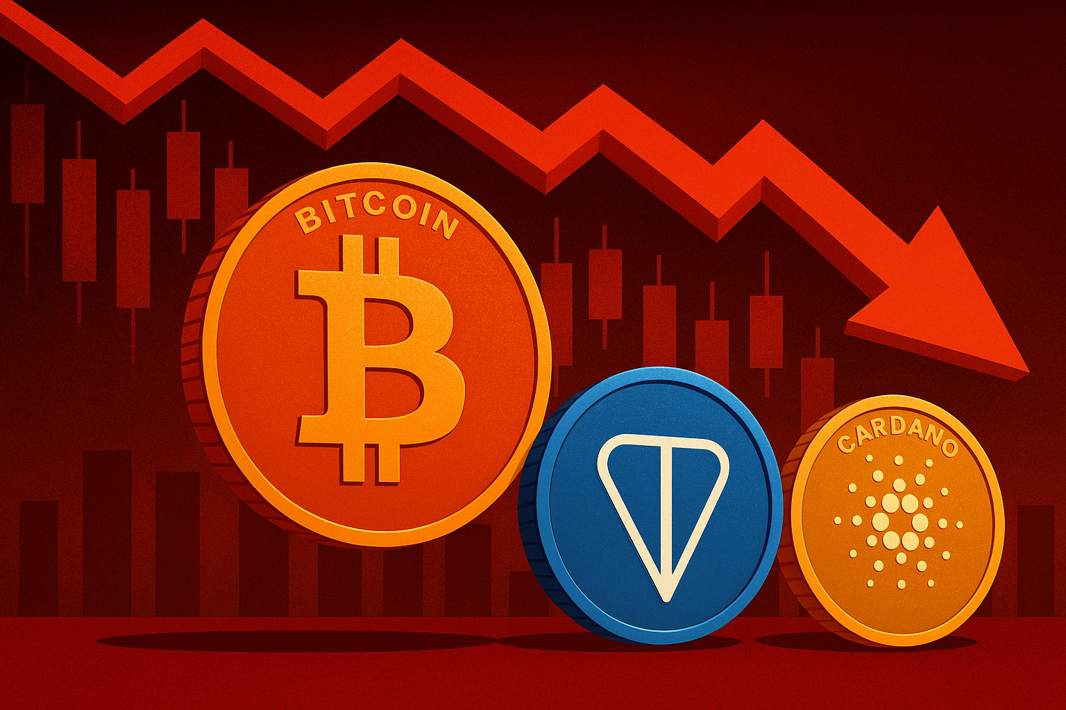 توقف و افت سه‌گانه TON، ADA و SOL؛ سنگین‌ترین اصلاح در میان 50 رمزارز برتر