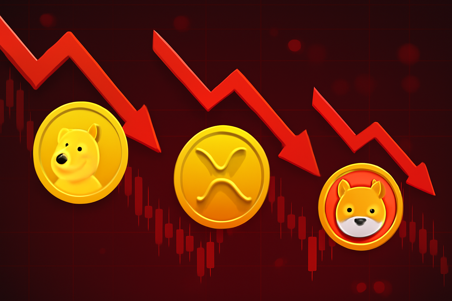 افت گسترده در بازار رمزارزها؛ کاهش فعالیت شبکه XRP و سقوط دوج‌کوین و شیبا