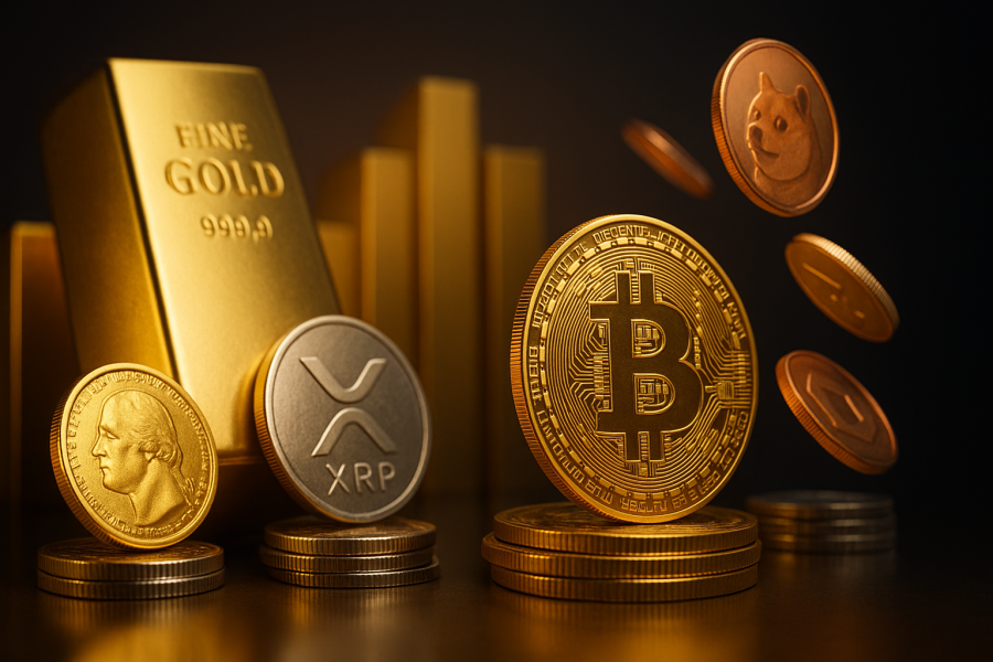 افت همزمان بیت‌کوین و رشد طلا؛ بازار رمزارزها زیر فشار سنگین