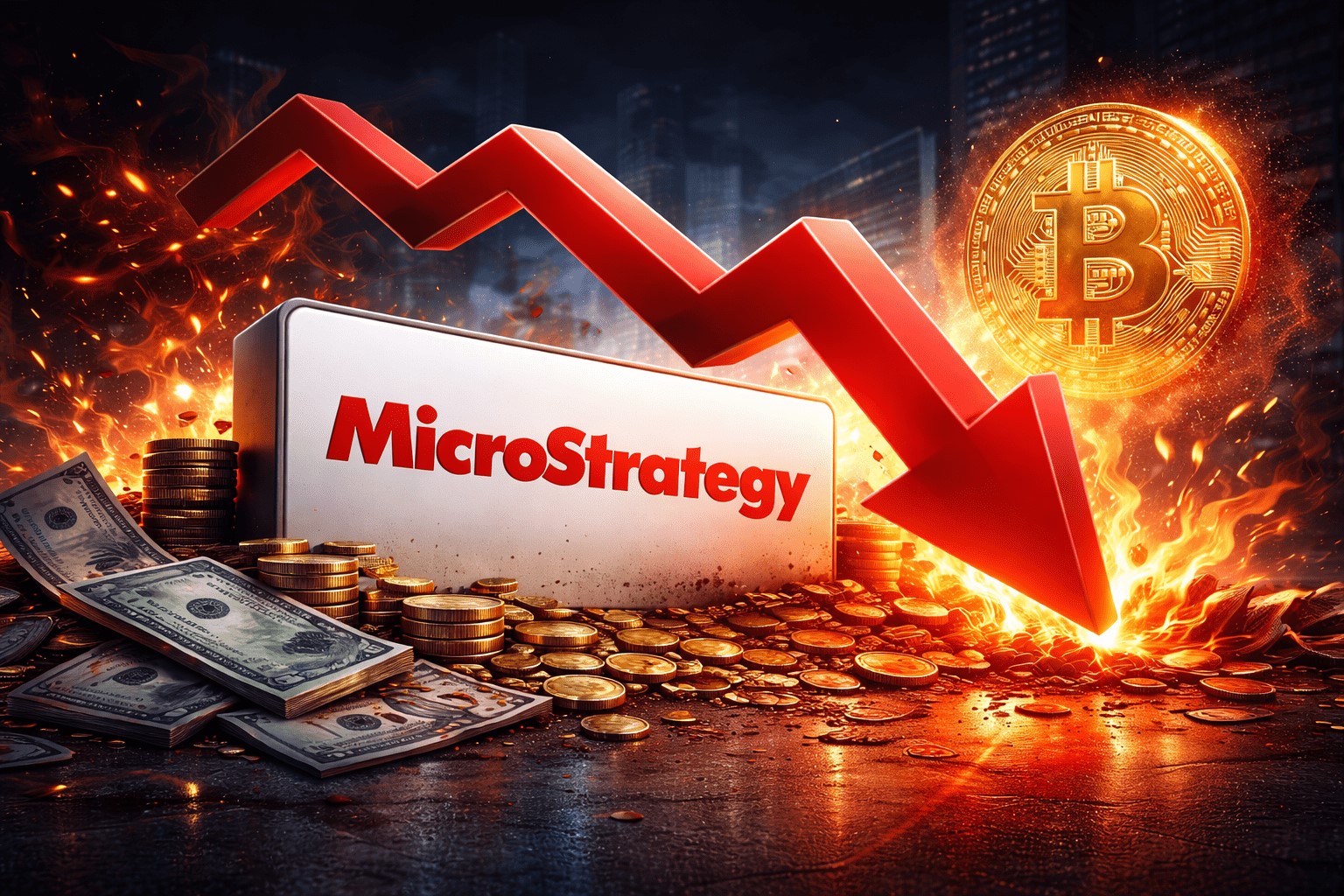 افت شدید قیمت سهام شرکت MSTR به 100 دلار در پی کاهش قیمت بیت‌کوین