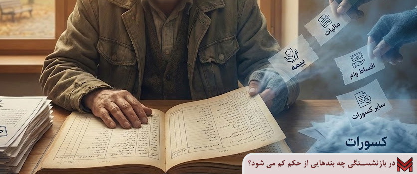 در بازنشستگی چه بندهایی از حکم کم می شود؟